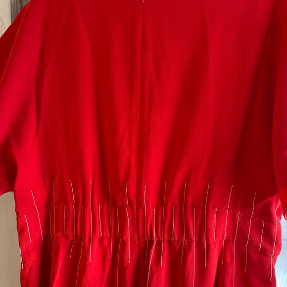 ME+EM NWOTContrast Stitch Midi Cape Sleeve  Dress NWOT - Picture 6 of 8